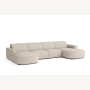 Olio Nobile Nowoczesna sofa w kształcie litery U Tkanina Raven 24